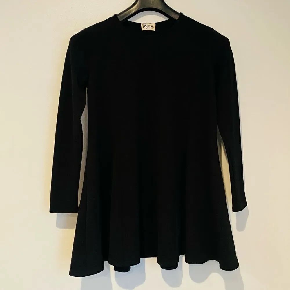 Show Me Your Mumu Black Peplum Long Sleeve Top Size Small